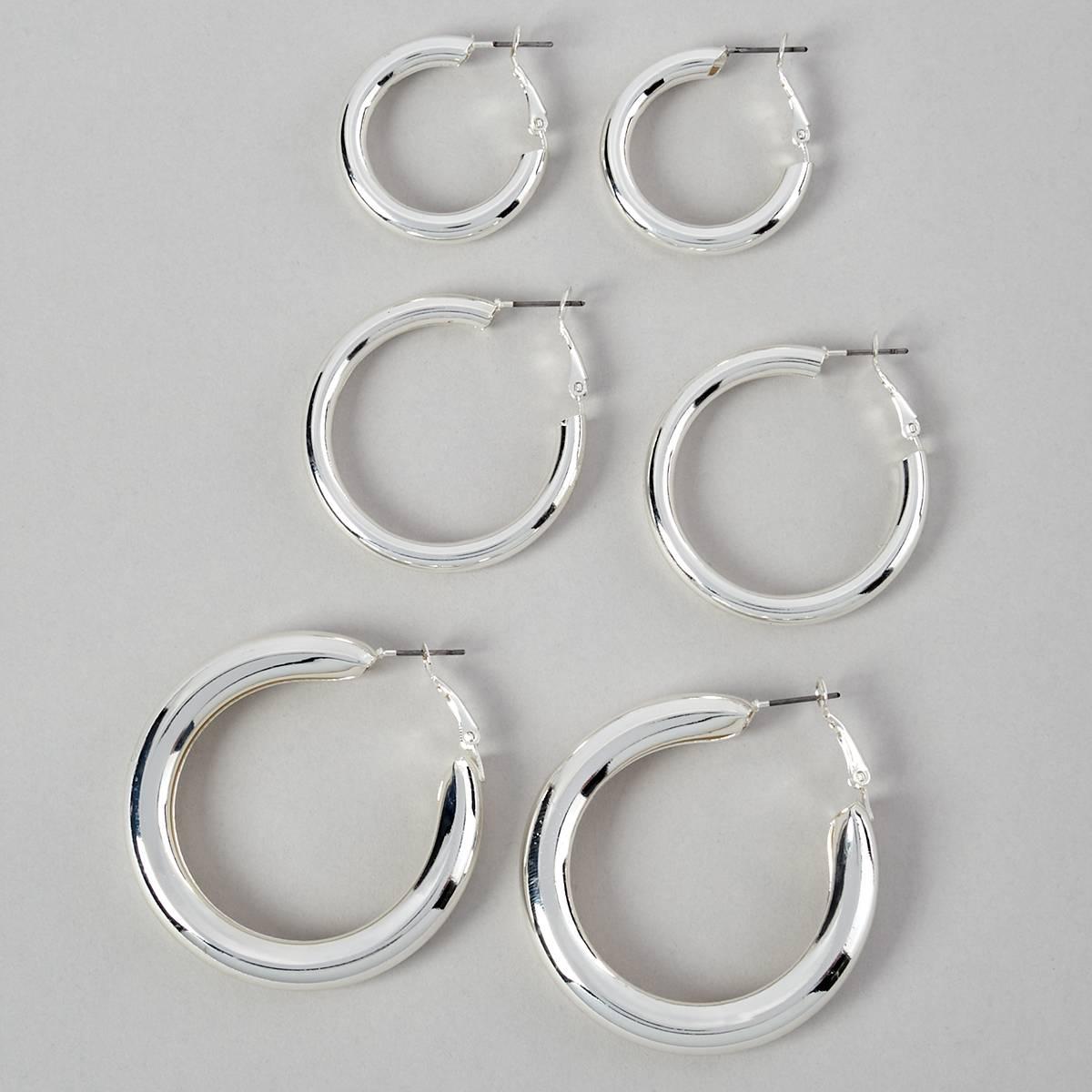 Design Collection Silver Trio Earring Set
