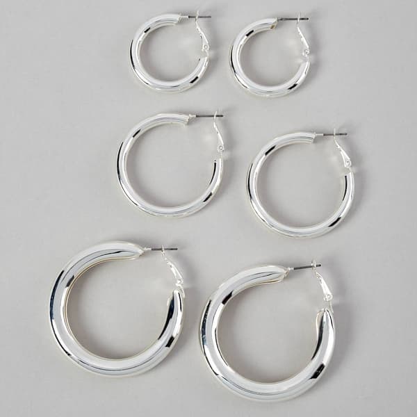 Design Collection Silver Trio Earring Set - image 