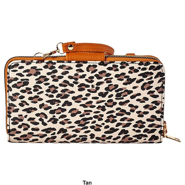 Womens Sasha Leopard 3 Ways Wallet On A String