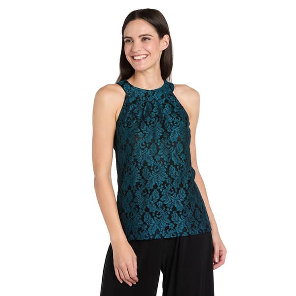 Petite R&M Richards Sleeveless Lace Halter Neck Jumpsuit