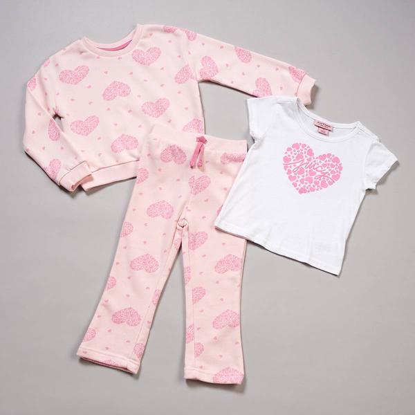 Toddler Girl Juicy Couture 3 Pc Heart  2 Tops & Pants Set - image 