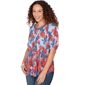 Womens Ruby Rd. French Riviera Pleated Floral Lace Trim Blouse - image 3
