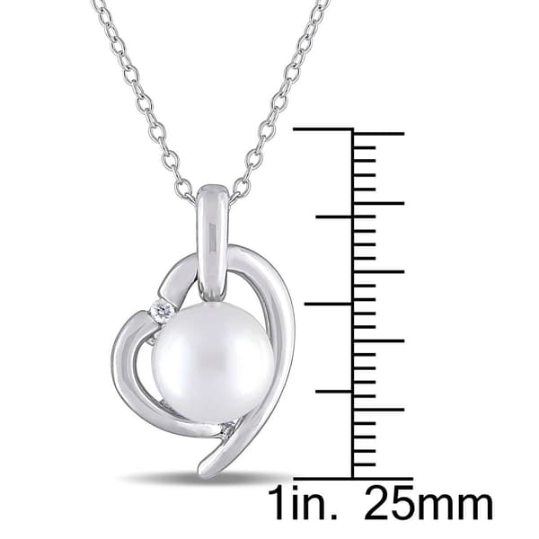 Gemstone Classics™ Pearl & Diamond Heart Pendant