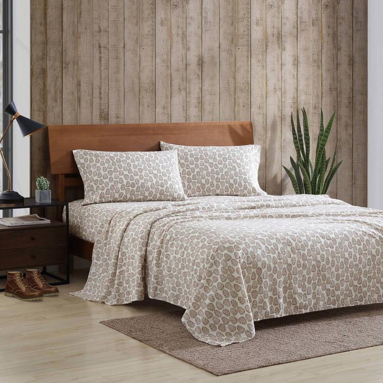 Eddie Bauer Little Creek Pine Cone Cotton Flannel Sheet Set