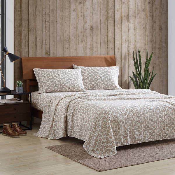 Eddie Bauer Little Creek Pine Cone Cotton Flannel Sheet Set