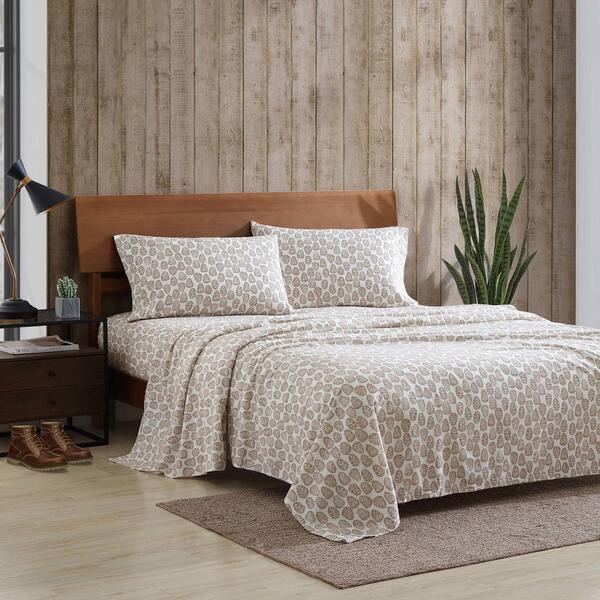 Eddie Bauer Little Creek Pine Cone Cotton Flannel Sheet Set - image 