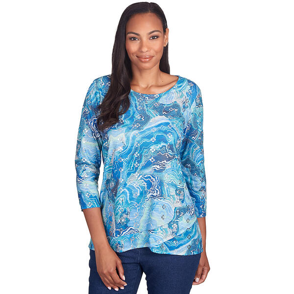 Womens Ruby Rd. Must Haves III Knit Agate Foil Top - image 