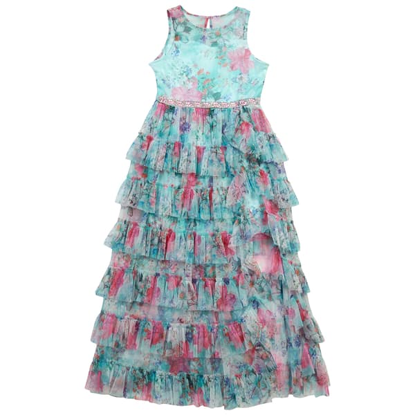 Girls (7-16) Rare Editions Floral Ruffle Walk Through Dress - image 