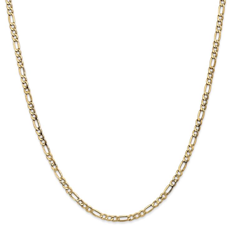 Mens Gold Classics™ 3.5mm. 14k Semi Solid Figaro Chain Bracelet