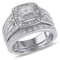 Loveblooms(tm) Princess & Round Diamond Bridal Ring Set - image 1