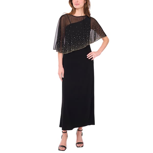 Womens MSK Faraj Cape Asymmetric Overlay Evening Gown - image 