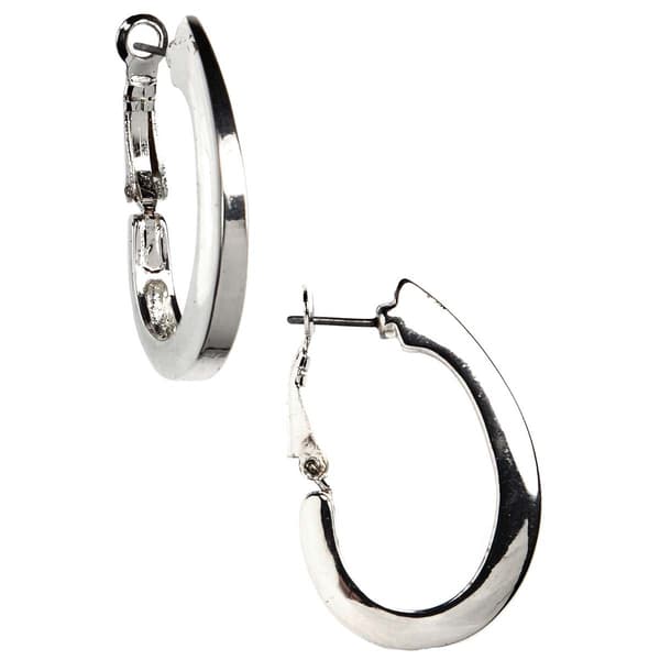 Napier Large Silver Hoop Earrings
