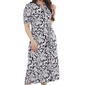Womens MSK Elbow Sleeve Print ITY Half Zip Midi Dress - image 3