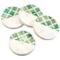 Thirstystone Round White Marble & Light Green Inlay Coasters - image 1