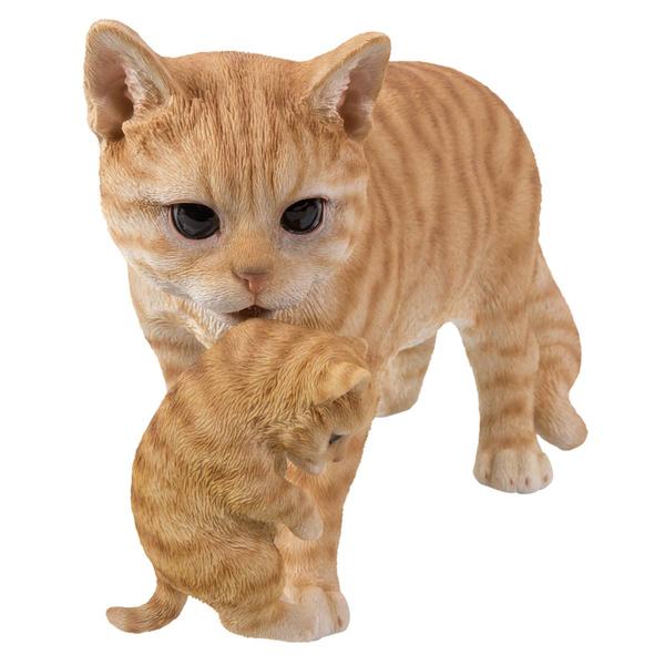 Hi-Line Gift Mother Cat Carrying Kitten Garden Statue - image 