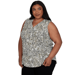 Plus Size Emaline La Vita Costiera Sleeveless Paisley Blouse