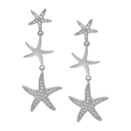 Gianni Argento Triple Dangle Starfish Earrings