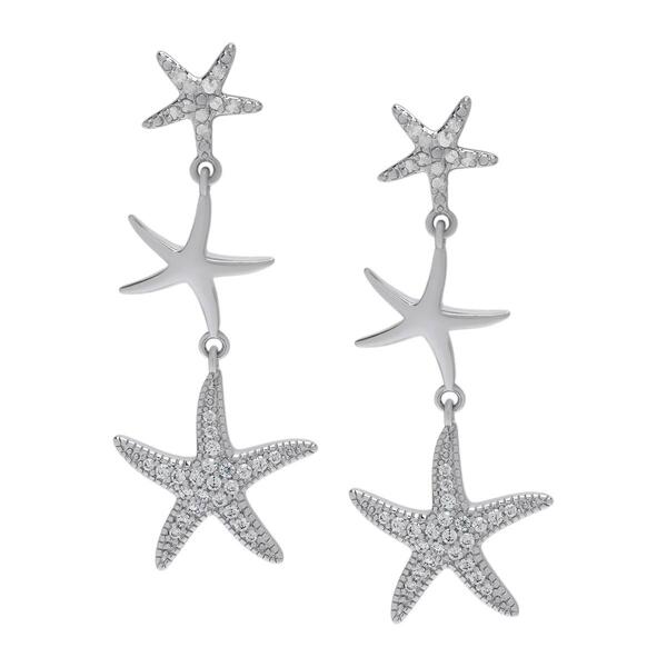 Gianni Argento Triple Dangle Starfish Earrings - image 