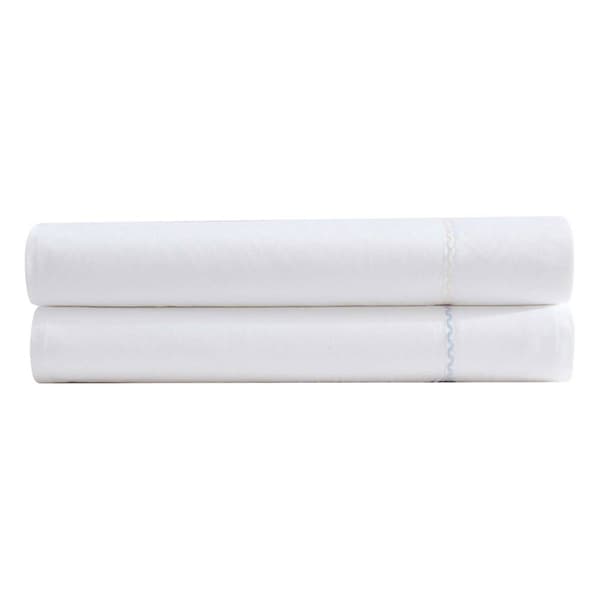 Laura Ashley Scallop Embroidered 100% Cotton Sheet Set