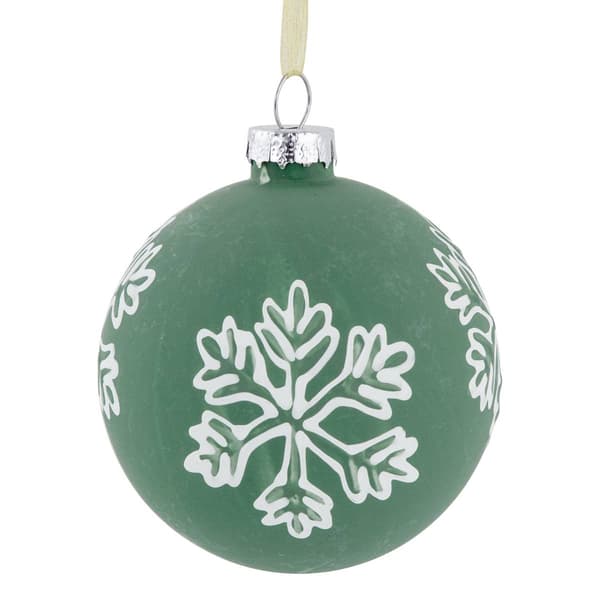 Northlight Seasonal 4ct. White Snowflake Christmas Ball Ornaments