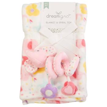 DreamGro® Flower Print Elephant Blanket & Spiral Toy - Boscov's
