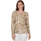 Womens Hearts of Palm Tropical Twist 3/4 Sleeve Blouse - image 1