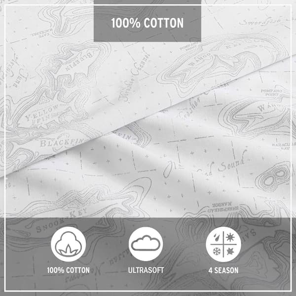 Eddie Bauer Fish Atol Cotton Percale Sheet Set