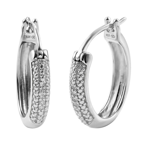 Diamond Classics&#40;tm&#41; 1/20ctw. White Diamond Hoop Earrings - image 