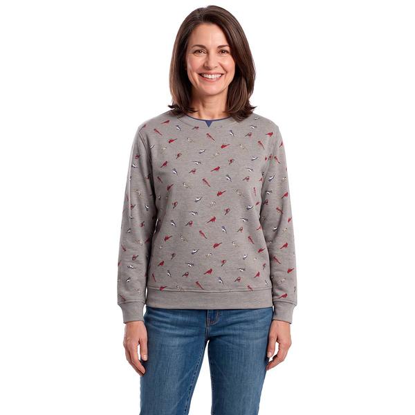 Petite Hasting & Smith Bird All Over Fleece Sweatshirt