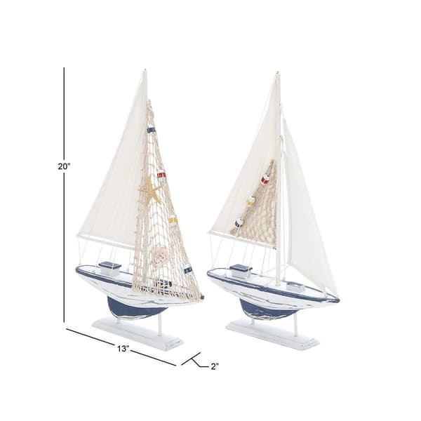 9th & Pike&#174; Wooden Sailboat Sculpture Set Of 2