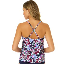 Womens Anne Cole Meadow Bouquet Wavy Triangle Tankini Swim Top