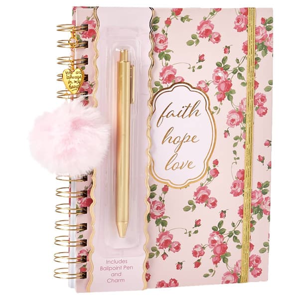 Womens Votum Faith Hope Love Spiral Notebook with Pen - image 