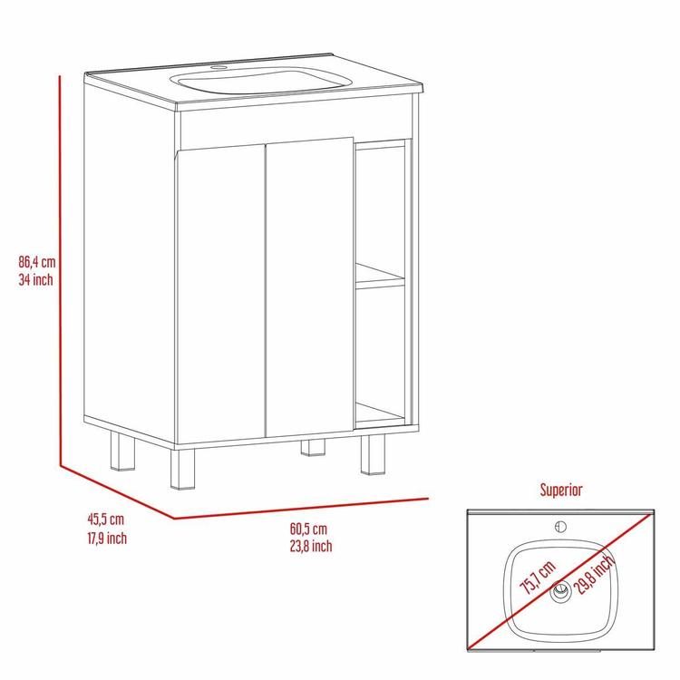 FM FURNITURE Palmer 24in. Free Standing Vanity Cabinet
