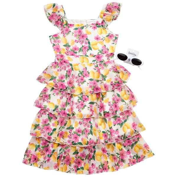 Girls (7-16) Speechless(R) Flutter Lemon Dress w/ Sunglasses - image 
