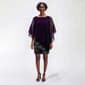 Womens MSK Solid Sheer Rose Bead Trim Shift Dress with Capelet - image 1