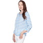 Womens Hearts of Palm Embraceable Blue Roll Tab Sleeve Blouse - image 4