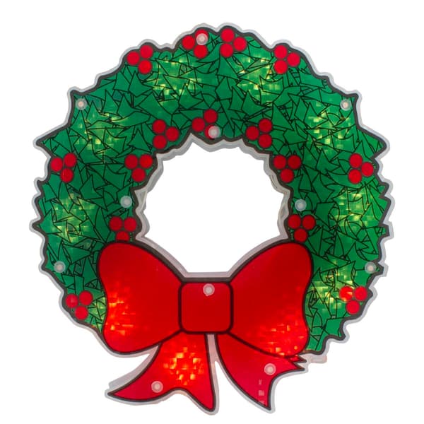 Northlight Seasonal 11in. Lighted Wreath Christmas Window Decor