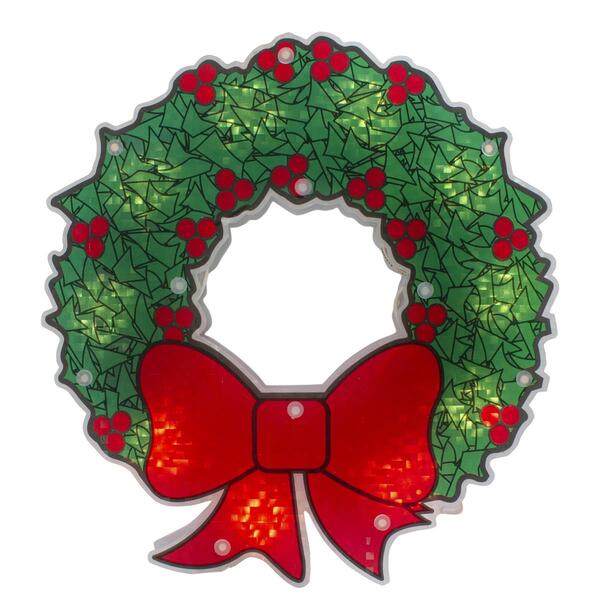 Northlight Seasonal 11in. Lighted Wreath Christmas Window Decor - image 