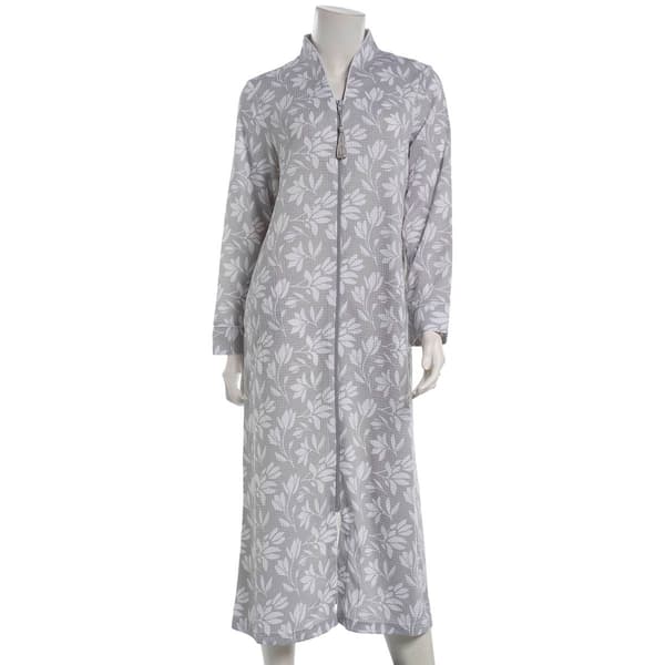 Womens Jasmine Rose Long Sleeve Tulip Zip Robe - image 