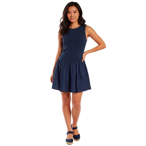Juniors Love Tree Denim Smock Bodice Dress