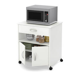 South Shore Axess Microwave Cart on Wheels - White
