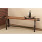 9th & Pike® Industrial Black Metal & Brown Wood Bench - image 2