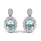 Haus of Brilliance Diamond Accent & Topaz Halo Drop Stud Earrings - image 1