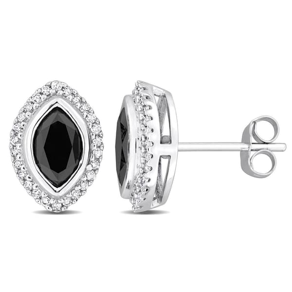 Sophia B 2 1/5ctw. Black & White Marquise Diamond Earrings