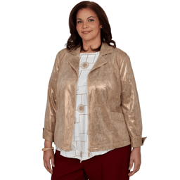 Plus Size Alfred Dunner Union Square Mixed Media Suede Jacket