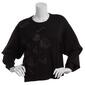 Womens Nicole Miller Long Sleeve 3D Floral Crew Neck Sweater - image 1