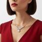 Saffron 3ctw. Moissanite Diamond Floral Drop Necklace - image 4