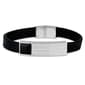 Mens Forever New Stainless Steel & Leather Black Agate Bracelet - image 1