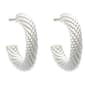Freedom Nickel-Free Silver-Tone Textured Hoop Earrings - image 1