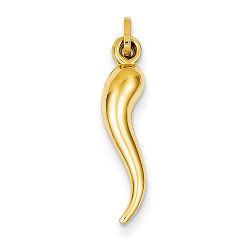 Gold Classics(tm) 14kt. Hollow 3D Italian Horn Charm - image 